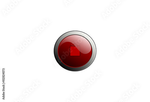 Red glossy stop button