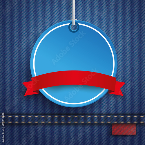Jeans Carton Circle Price Sticker Ribbon