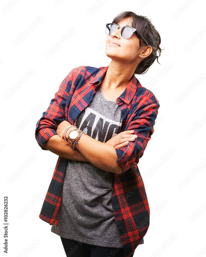 latin girl wearing sunglasses at summer latin girl wearing sunglasses at summer