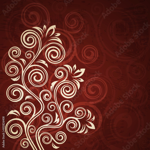 Abstract floral vintage background illustration.