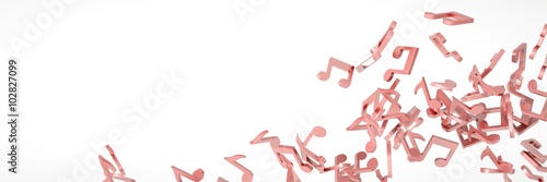 Musical notes background  original 3d illustration