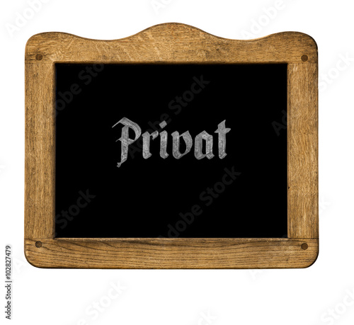 Holzschild Privat