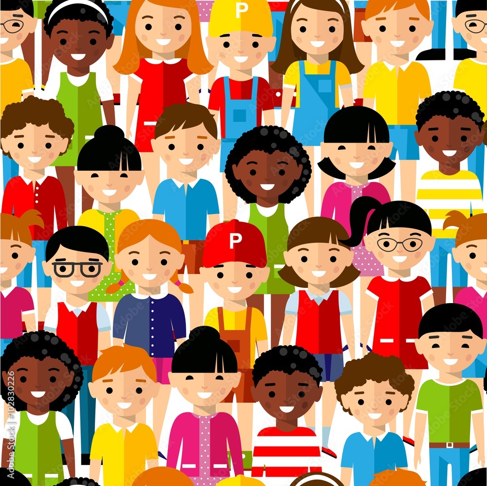Seamless background of international set children. Seamless background of international set children.