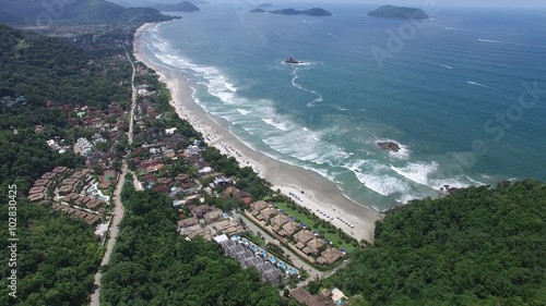 Aerial view of Juquehy Beach, Sao Paulo, Brazil photo