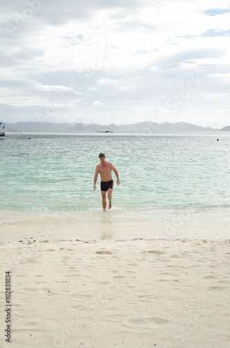 Vacation. Sea. The man and the beach. 