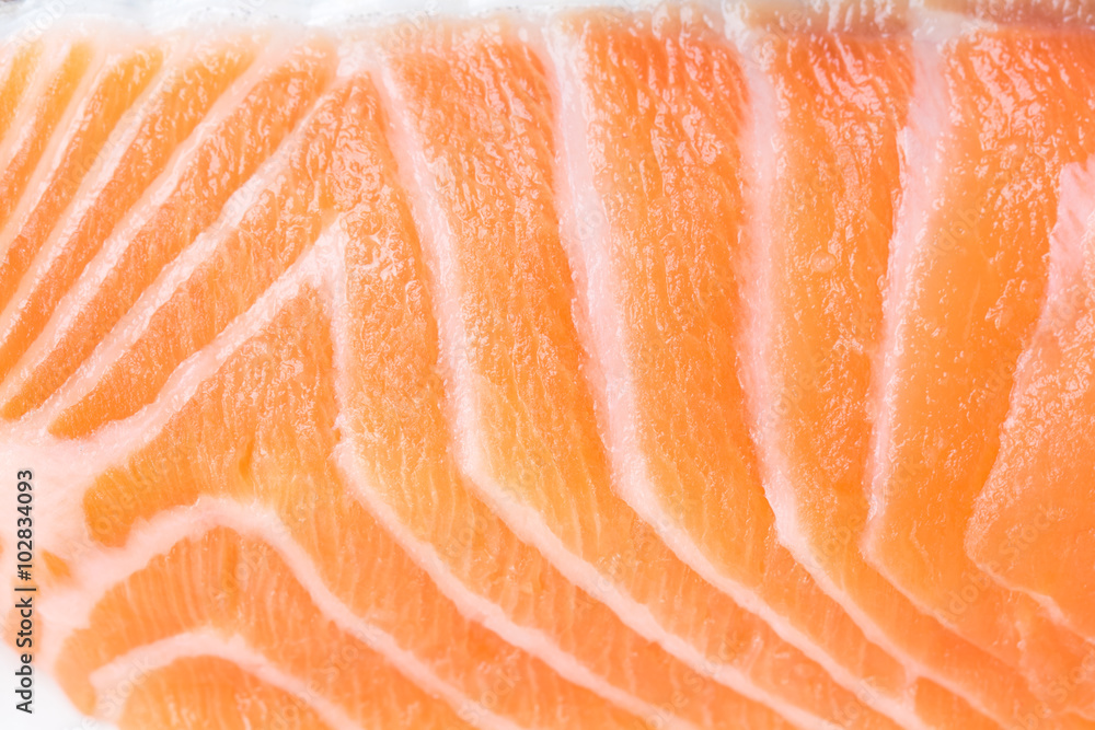 Macro close up of fresh salmon flesh. Macro close up of fresh salmon flesh.