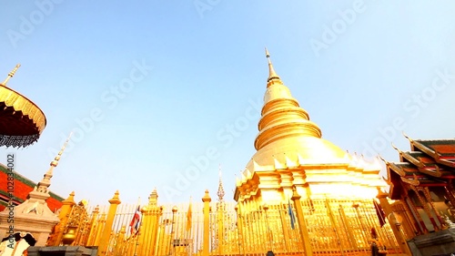 Pagoda Wat Phra That Hariphunchai Lumphun province Thailand