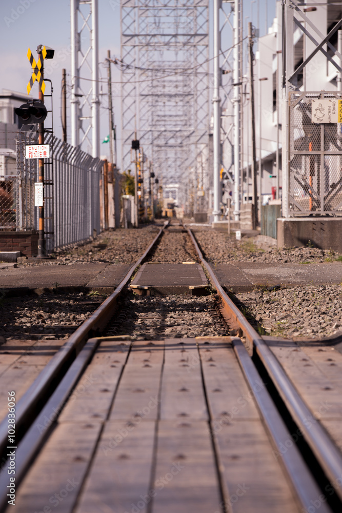 Fototapeta premium 線路を写した都市・移動の風景