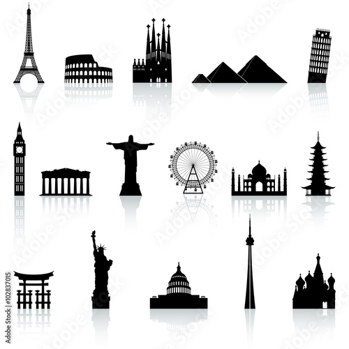 Vector Famous Monument icons Set