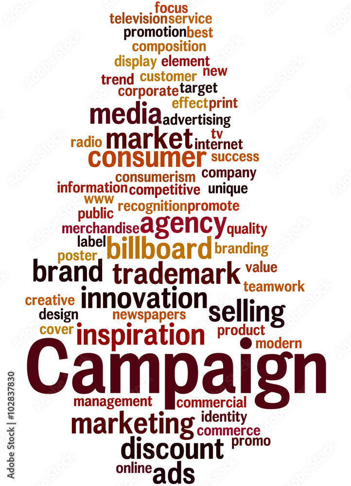 Obraz premium Campaign, word cloud concept 7