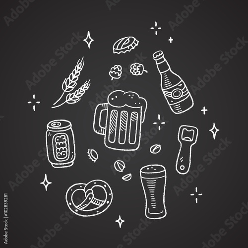 Chalk beer doodles