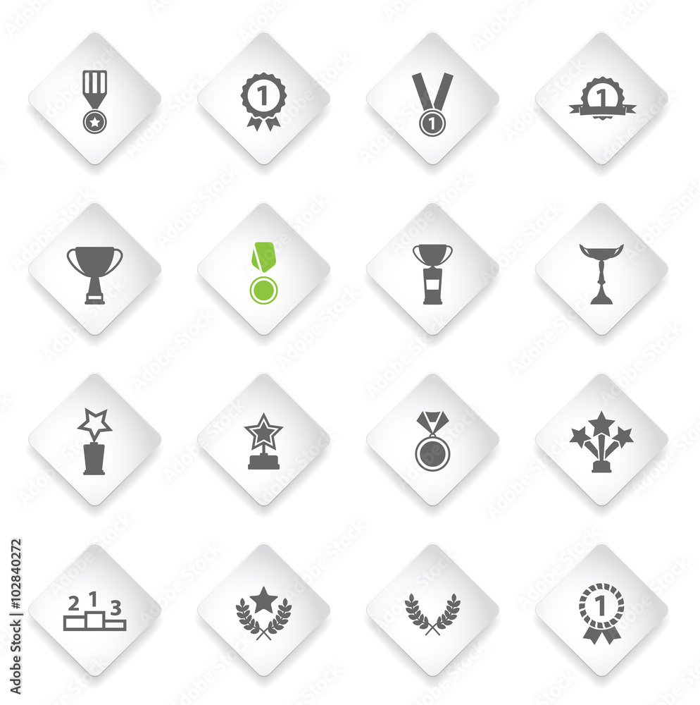 Medals and tropheys simply icons Medals and tropheys simply icons