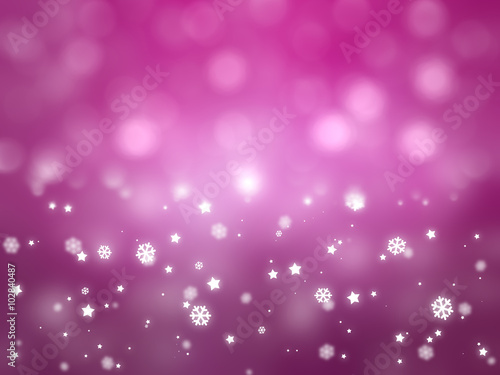 Christmas pink background. the winter background  falling snowfl