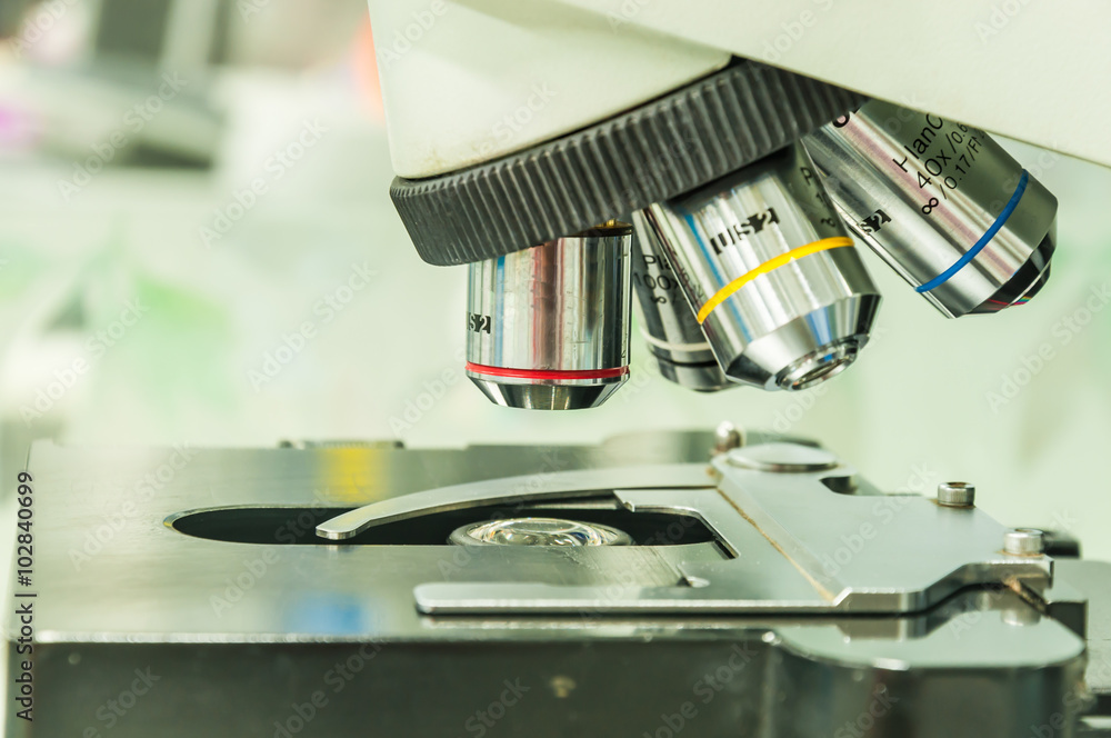 microscope for microscopic organism on the table microscope for microscopic organism on the table
