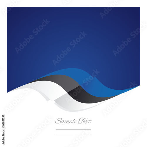 Abstract Estonian flag ribbon blue background