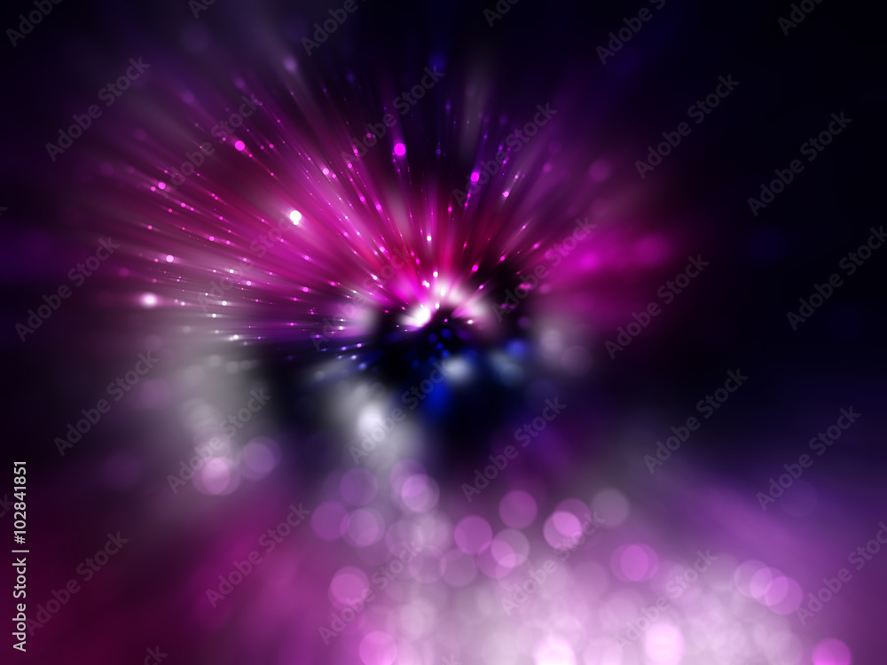 Fototapeta premium Bokeh light, shimmering blur spot lights on pink abstract backgr