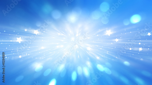 abstract blue background. explosion star.