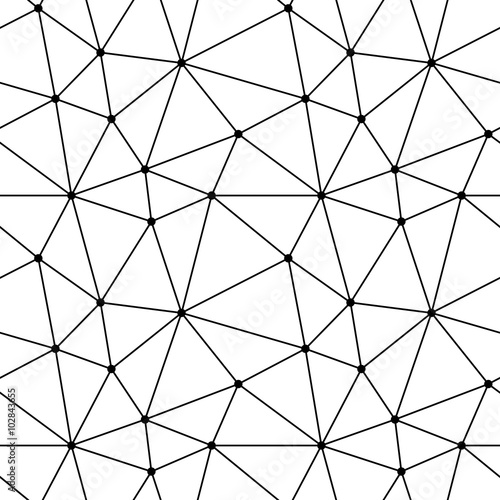 Vector seamless texture. Modern geometric background. Monochrome abstract pattern of triangles.