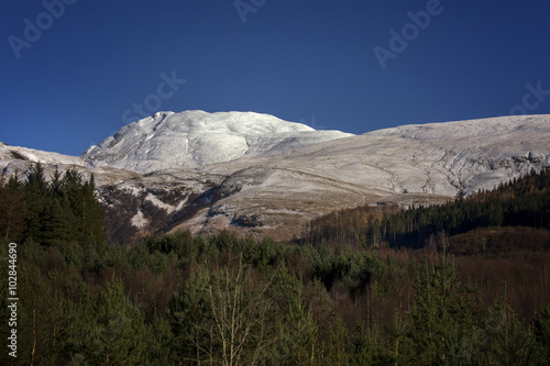 Snow capped mountain on a Sunny day