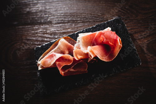 Delicious appetizer of ham photo