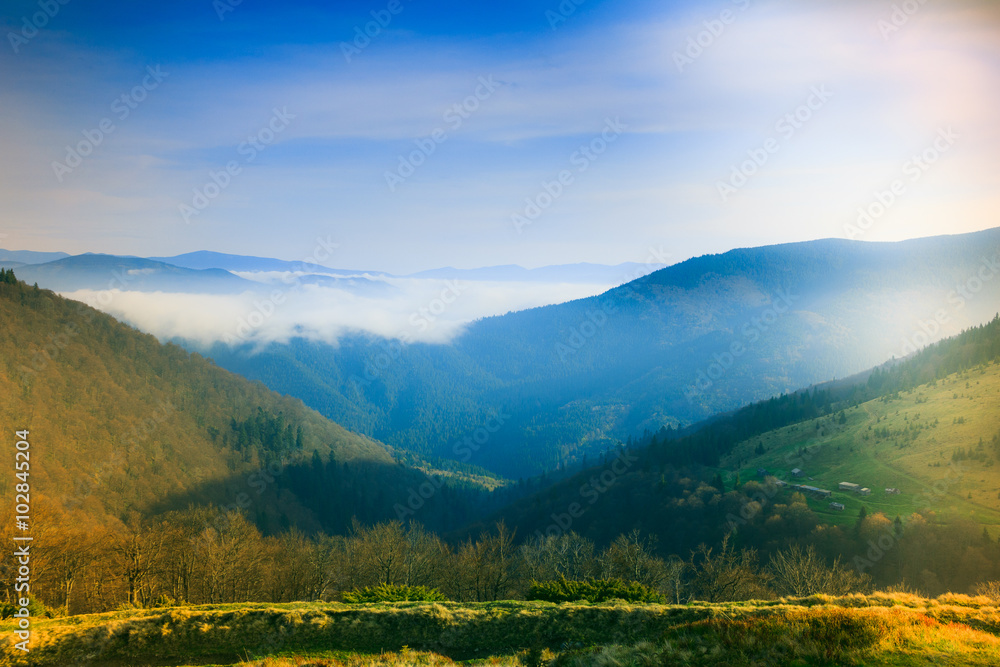Landscape in the spring mountain. Landscape in the spring mountain.