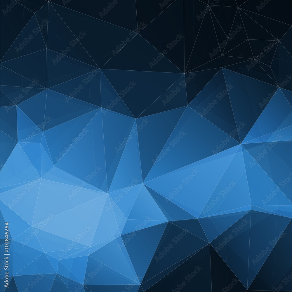 Obraz premium Blue Polygonal Mosaic Background Creative Design