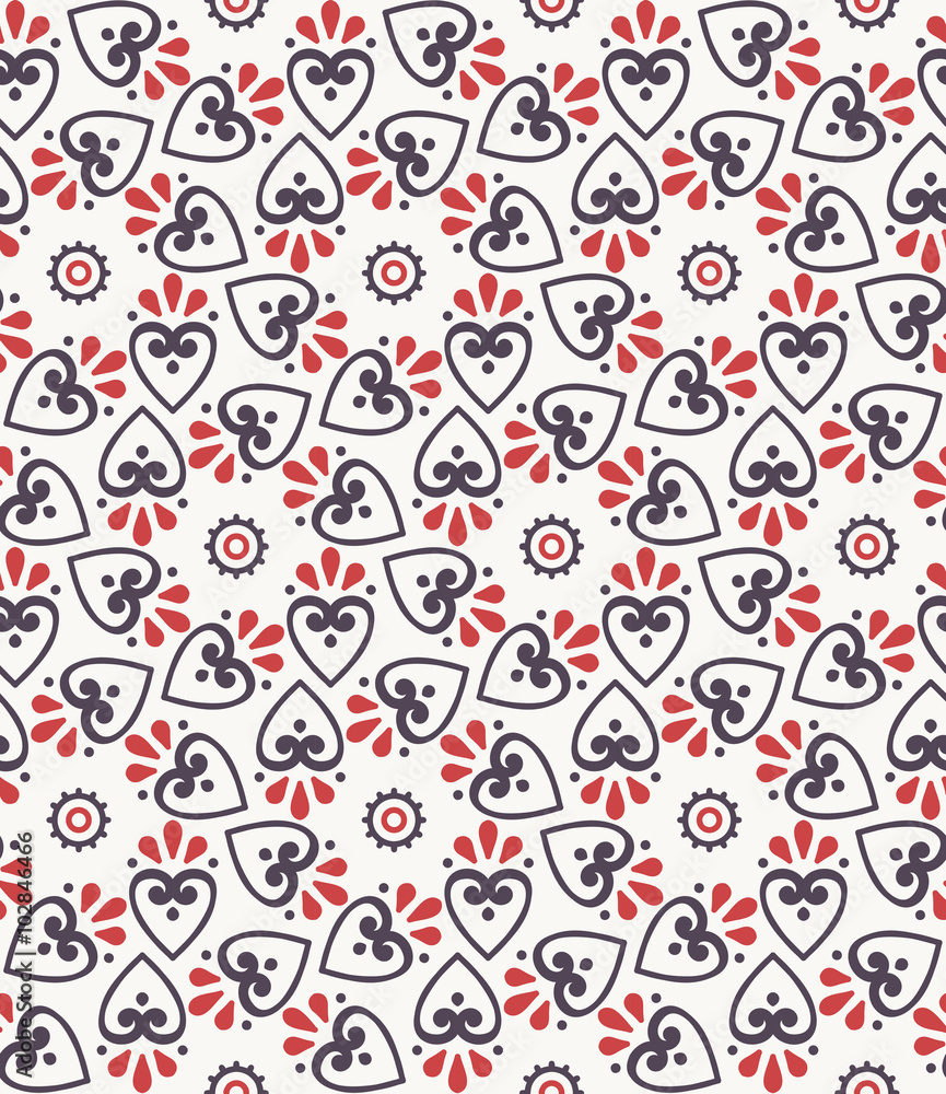 Ethnic floral seamless pattern