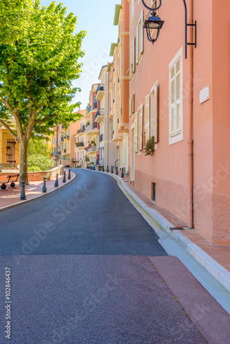 Fragment of Monaco Village, Monaco, France. Narrow streets in Old Town. © karamysh