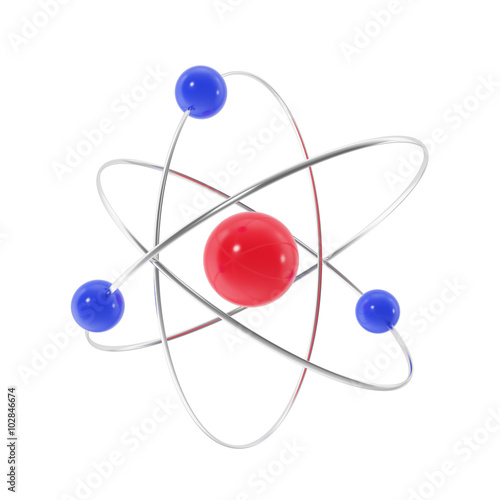 Icon red and blue atom.