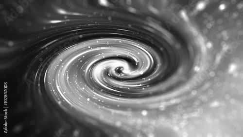 Abstract grey shiny background. Spiral galaxy