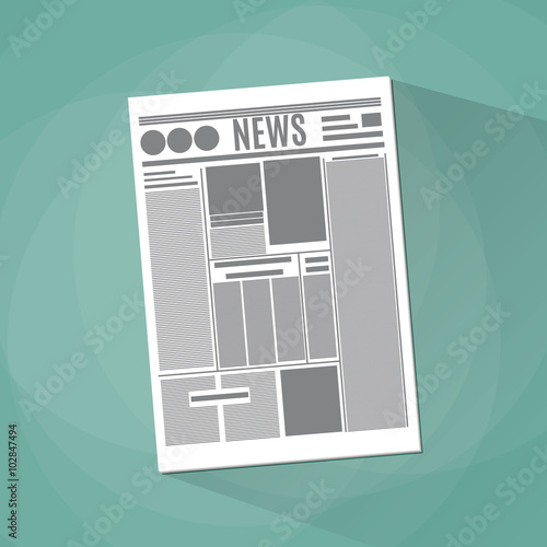 newspaper icon on green background
