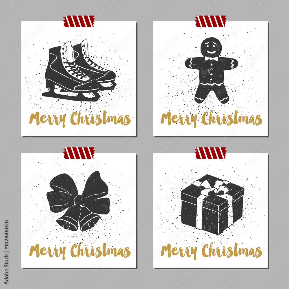 Christmas cards set.