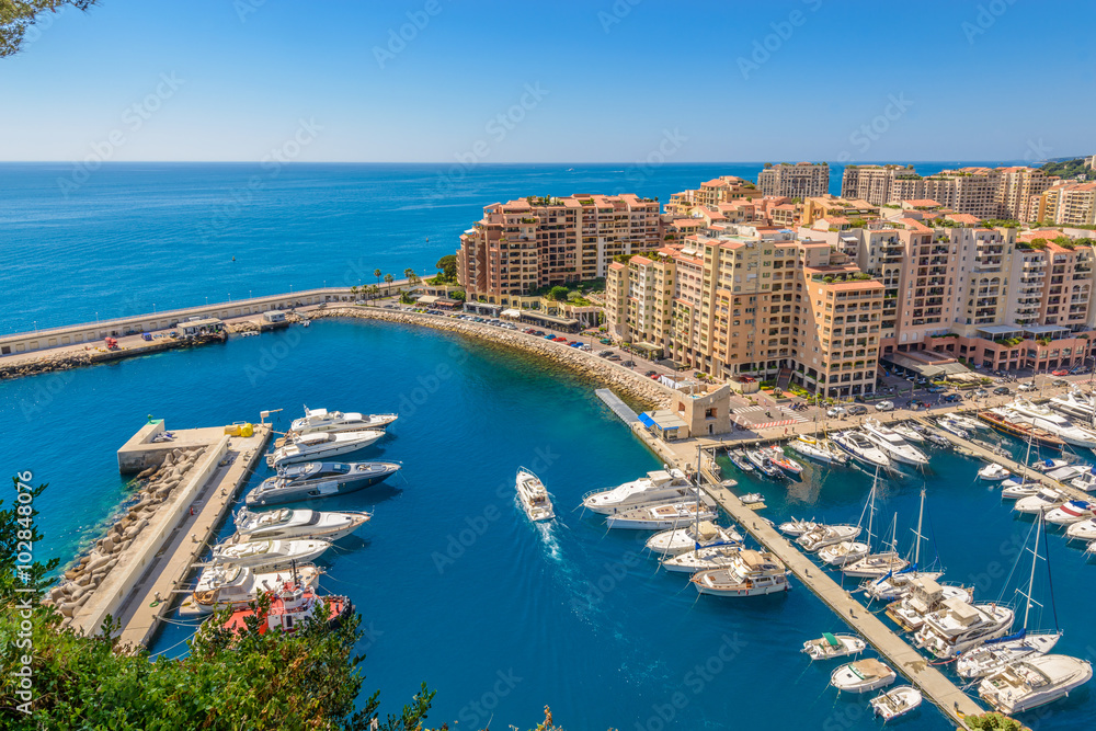 Fototapeta premium Luxury yachts in the bay of Monaco, France