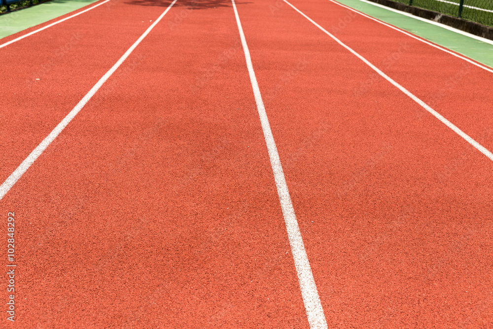 Detail of athletic sports field running track