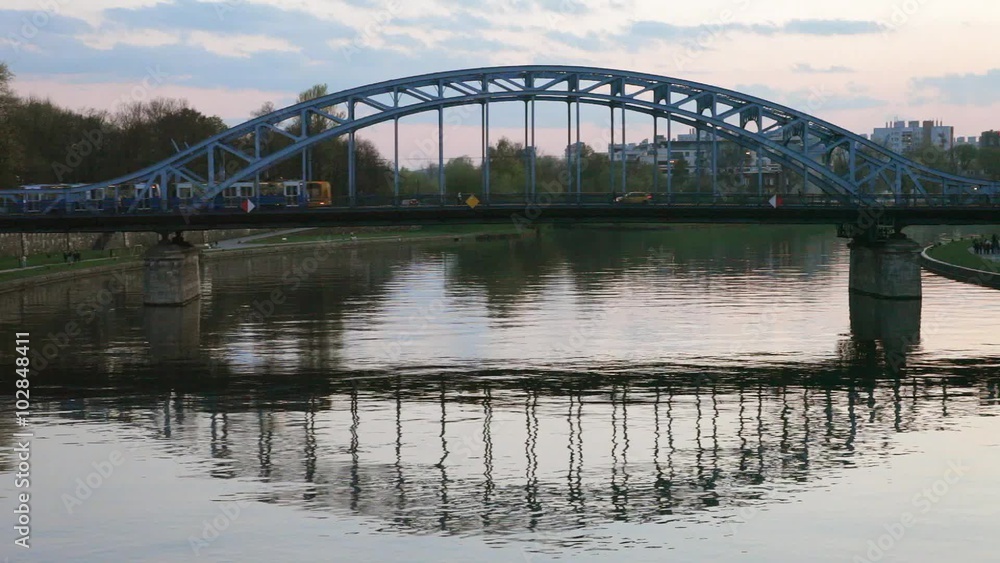 Evening view of the bridge Evening view of the bridge