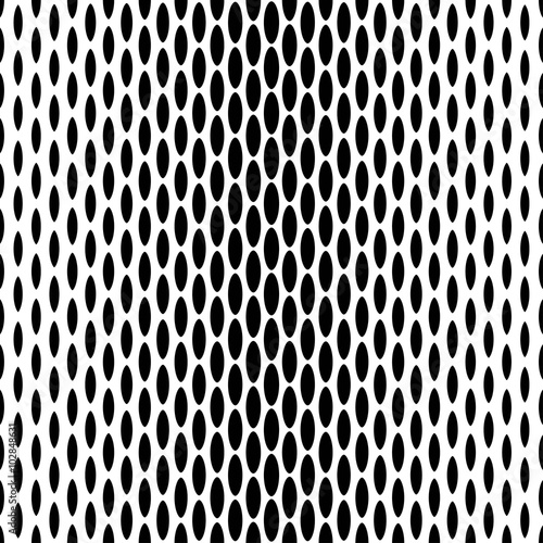 Vector seamless texture. Modern geometric background. Repeated monochrome pattern of ovals of varying size.
