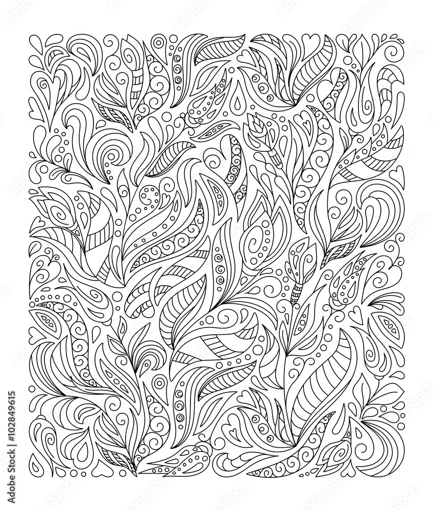 Obraz premium hand drawn flower coloring page