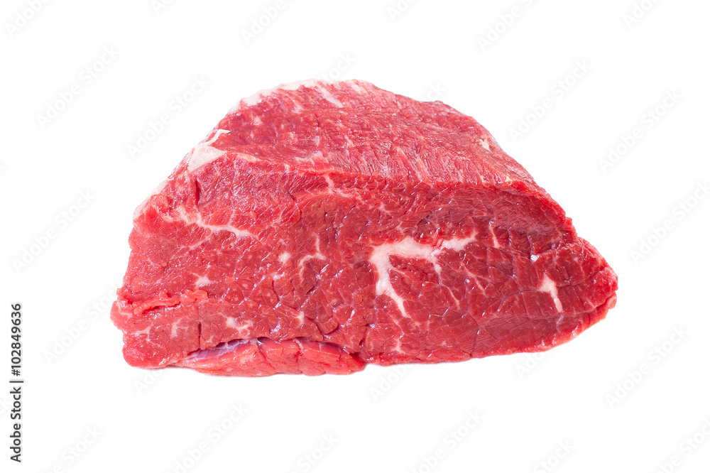 raw meat over white background