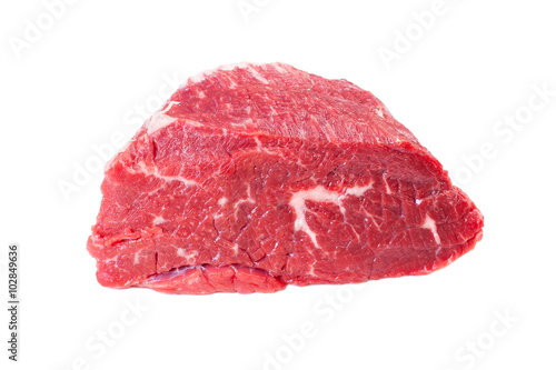 raw meat over white background