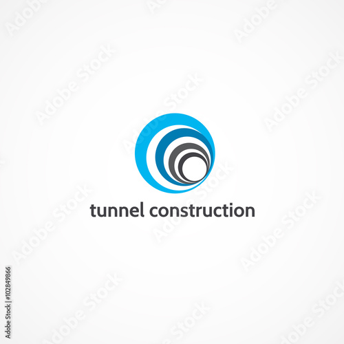 Tunnel construction.Logo of the tunnel.