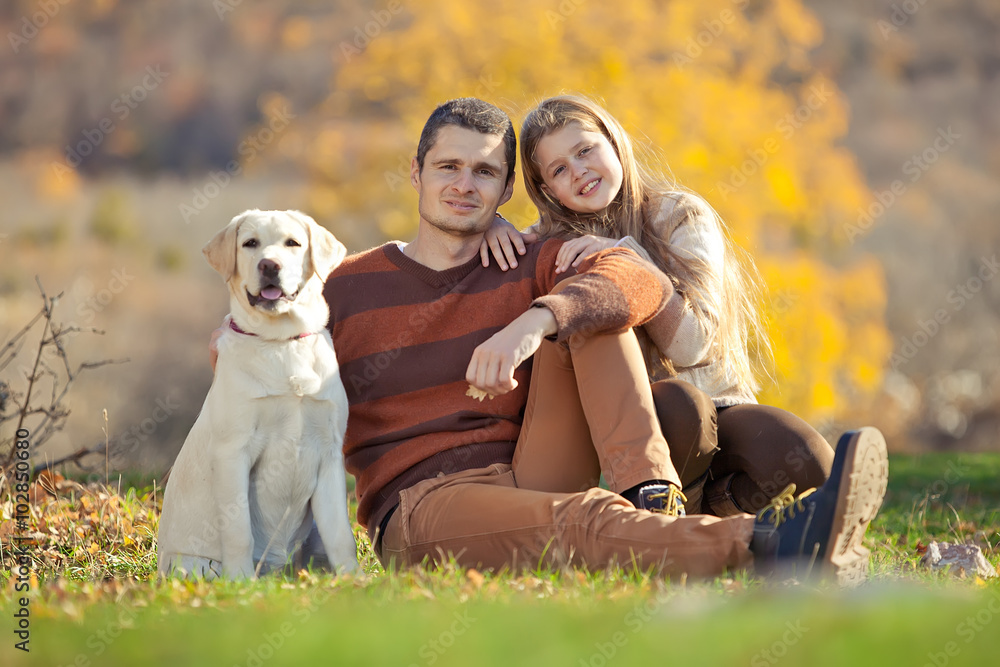 Happy family on the nature Happy family on the nature