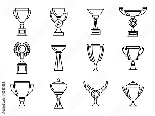 Trophy icons. Winner cup