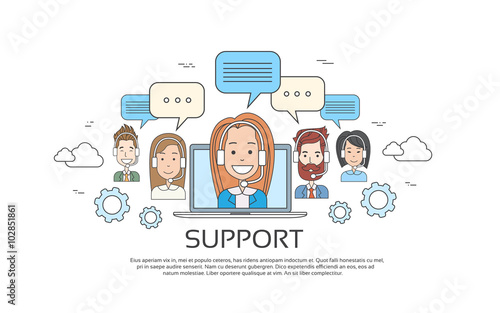 Support Concept Business People Group Technical Team On Line Chat