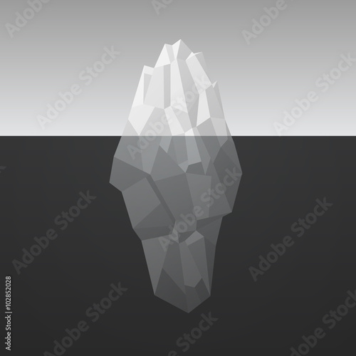 Iceberg Background In Low Poly Style. Vector
