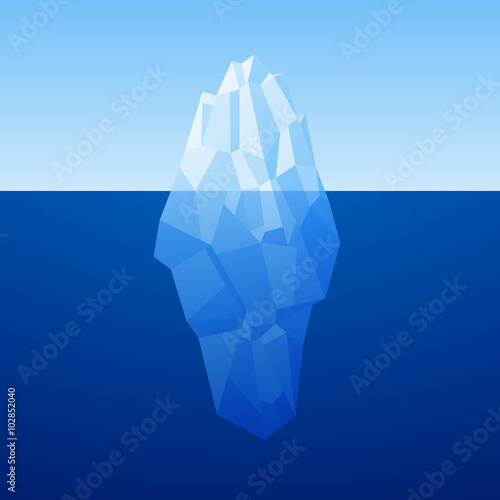 Iceberg Background In Low Poly Style. Vector