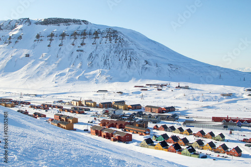 Panoramic views of Longyearbyen, Spitsbergen (Svalbard). Norway