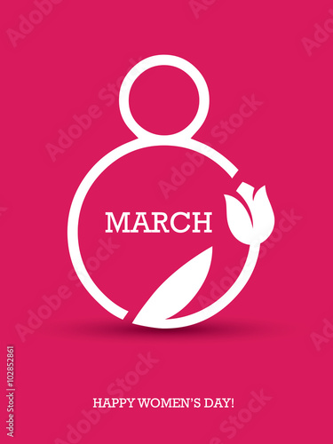 8th march card with tulip