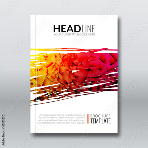 Cover report colorful triangle geometric prospectus design background, cover flyer magazine, brochure book cover template layout, vector illustration