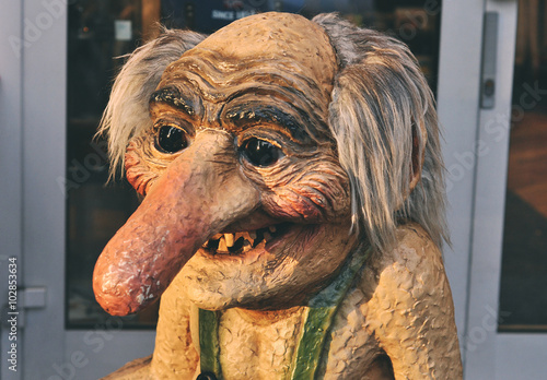 Traditional small norwegian troll in Oslo