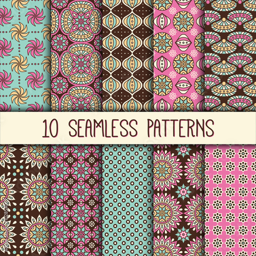 Ethnic floral seamless pattern